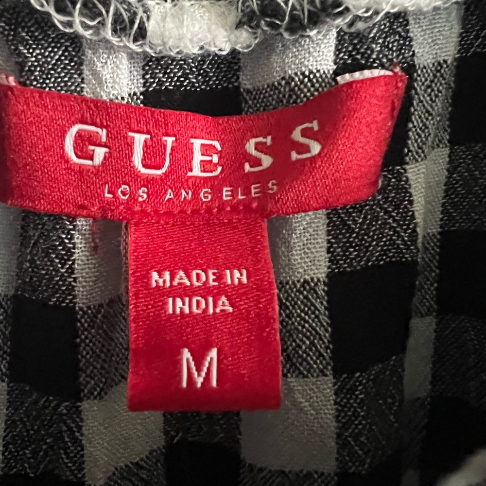 GUESS Romper Black & White Gingham Size M NWT 🏷️ has pockets!! - Picture 2 of 15